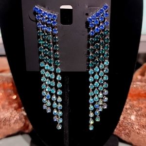 NWT Multi color prong set dangle earrings